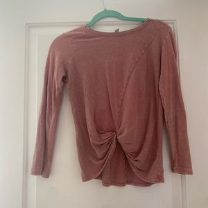 Cotton workout top, blush purple pink